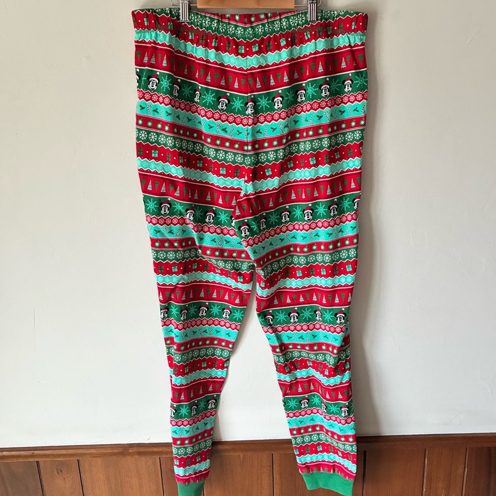 Disney Minnie Mouse Red and Green Holiday Christmas Pajama Bottoms - Picture 6 of 6